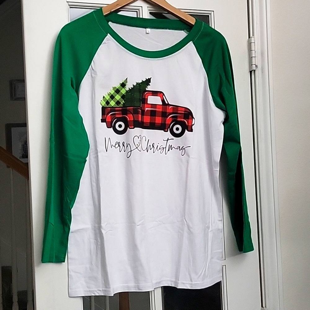 Merry Christmas Buffalo Plaid long Sleeve Shirt